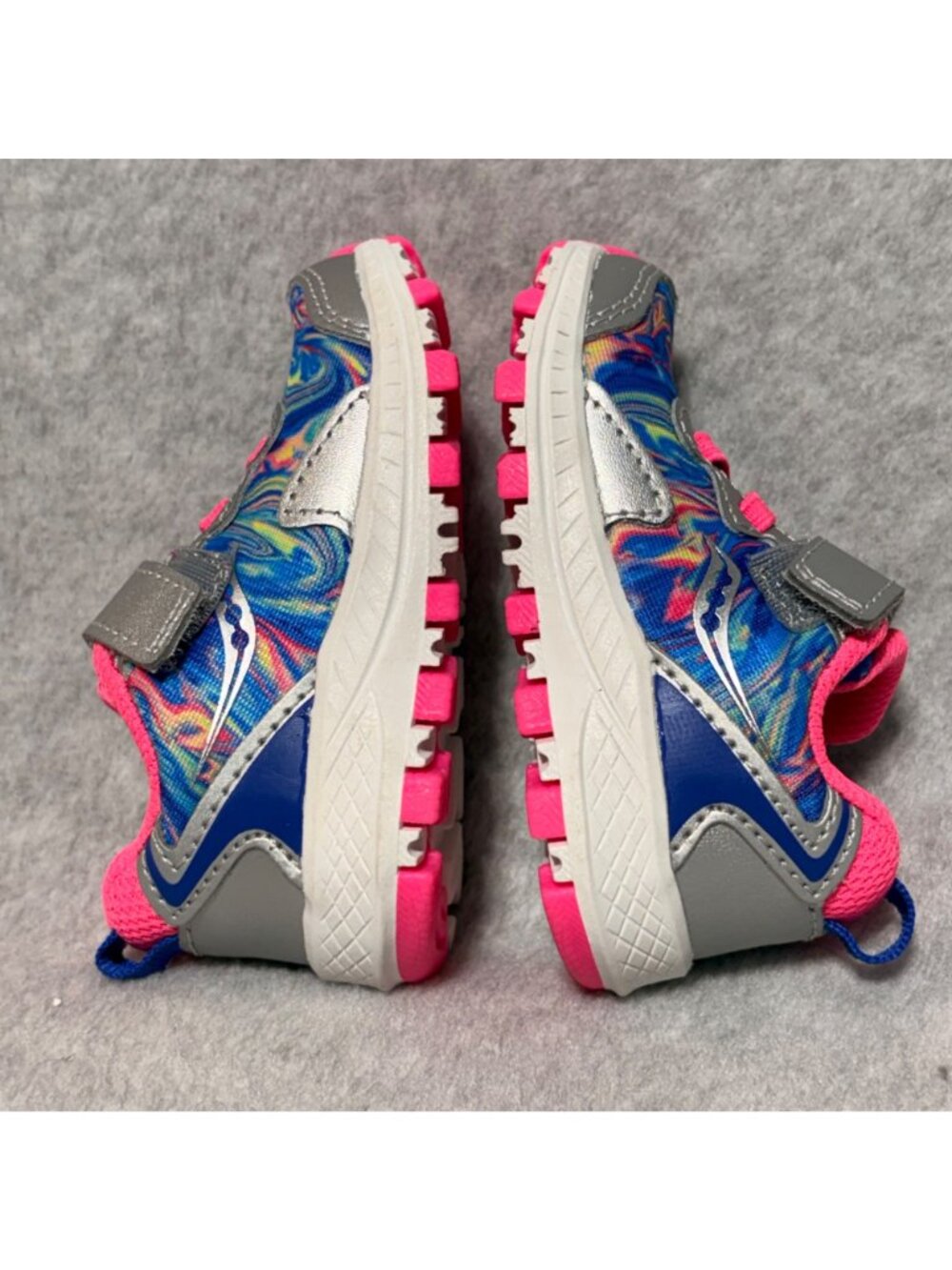 Saucony Kids Shoes Toddler Size 4M Multicolor Swirl Blue Pink Hook/Loop Closure - Picture 9 of 11